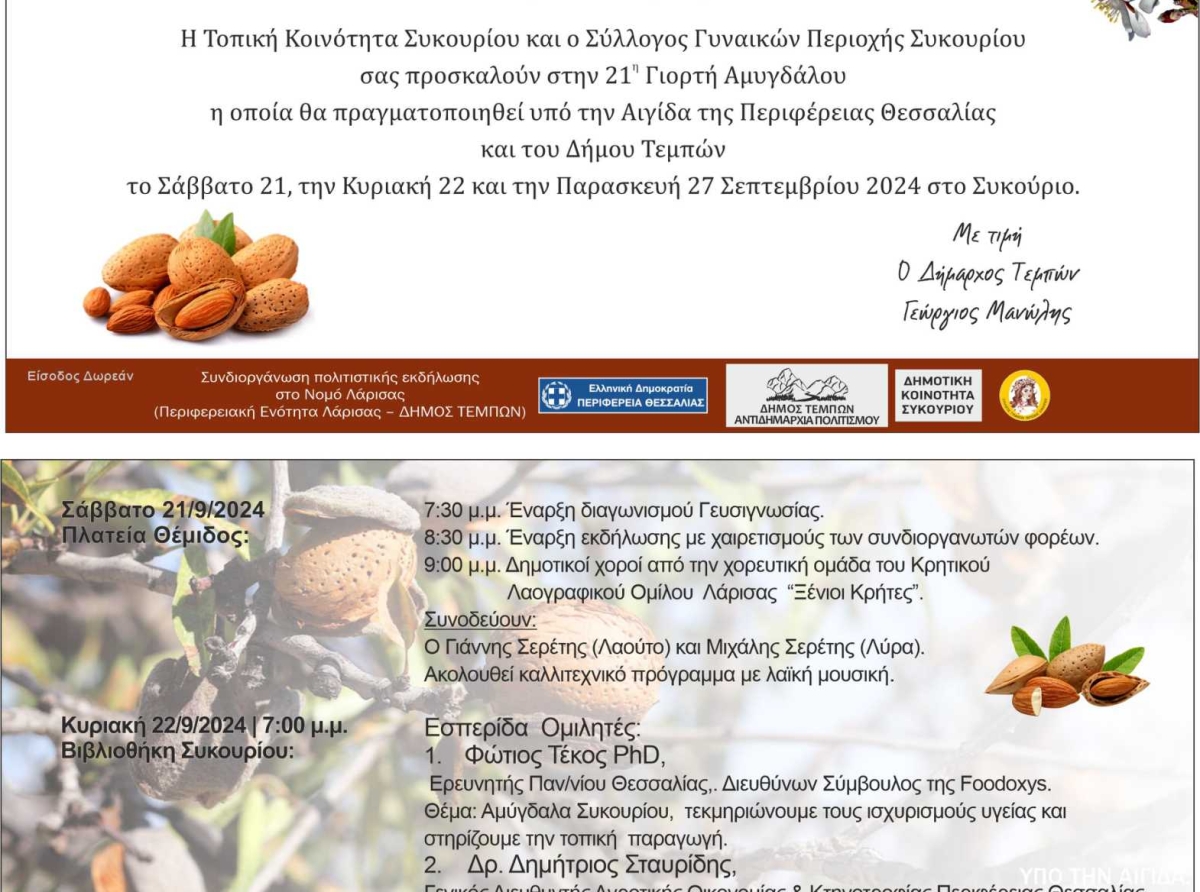21η Γιορτή Αμυγδάλου στο Συκούριο